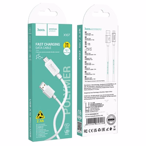 Кабель USB A на Micro USB Hoco 2,4A 1 m X107 белый