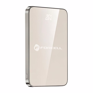 Powerbank compatible with MagSafe Forcell F-Energy SuperSlim F5K8 QC4.0 PD3.0 15W 5000 mAh titanium desert