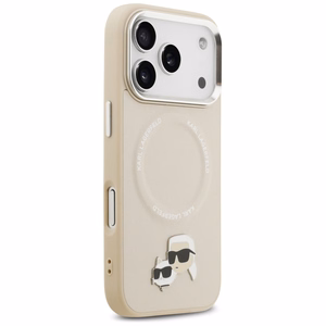 Karl Lagerfeld Karl & Choupette Pins MagSafe Ümbris jaoks iPhone 17 Pro - Beige