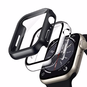 Crong Hybrid Watch Case integreeritud klaasiga kaitseümbris Apple Watch 44 mm kellale, läbipaistev
