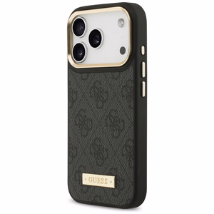 Guess 4G Logo Plate MagSafe Чехол для iPhone 17 Pro - чёрный