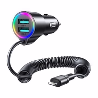 Car laadija Joyroom JR-CL25, 2x USB + Lightning kaabel (must)