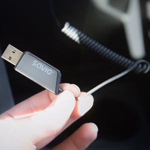 Savio TR-16 Transmitter AUX adapter with hands-free function, Bluetooth 5.3, Google Assistant/Siri