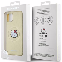 Hello Kitty Leather Kitty Head MagSafe ümbris jaoks iPhone 11 / Xr - kuldne