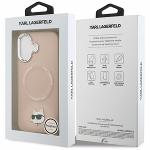 Karl Lagerfeld Choupette Pin MagSafe Ümbris jaoks iPhone 17 - Roosa