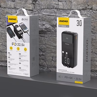 Dudao K15MAX 30000mAh PD 22.5W Powerbank sisseehitatud kaablitega - must