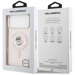 KARL LAGERFELD ümbris jaoks IPHONE 17 Pro Max compatible with MagSafe KLHMP17XHGCHGKBP (IML Choupette Sketch Logo) roosa