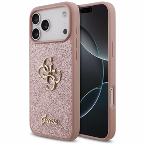 Guess Fixed Glitter Big 4G ümbris iPhone 18 Pro Max / 17 Pro Max jaoks, roosa