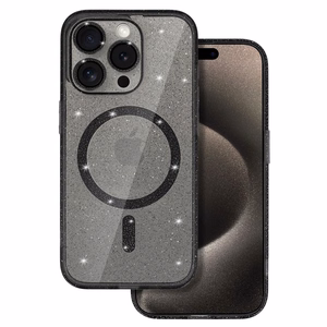 Glitter Magsafe Case for Iphone 14 Pro black clear