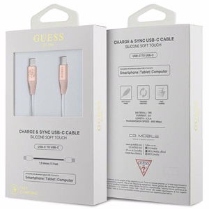 Guess Ebossed Logo кабель USB-C USB-C 1.5м быстрая зарядка - розовый