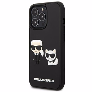 Karl Lagerfeld KLHCP13L3DRKCK iPhone 13 Pro / 13 6.1" must/must kõvakott Karl&Choupette Ikonik 3D