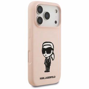 KARL LAGERFELD ümbris jaoks IPHONE 17 Pro Max compatible with MagSafe KLHMP17XSKIGROP (Silicone W/ KL Sketch & Logo) roosa