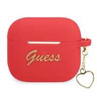 Guess GUA3LSCHSR AirPods 3 ümbris punane/punane Silikoonist Charm Heart Collection
