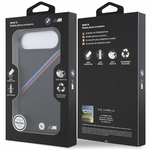 BMW M Tricolor Metal Logo MagSafe Ümbris jaoks iPhone 17 Air - Must