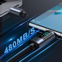 Joyroom Prism Series A16 USB-C / USB-A Kaabel 66W 1.2m with LED Display - must