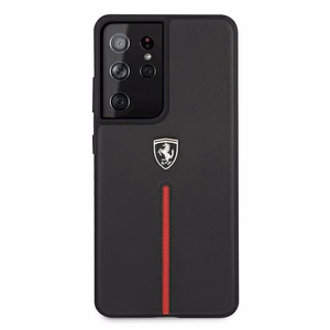Ferrari FEOSIHCS21LBK S21 Ultra G998 must/must hardcase Off Track Leather Nylon Stripe