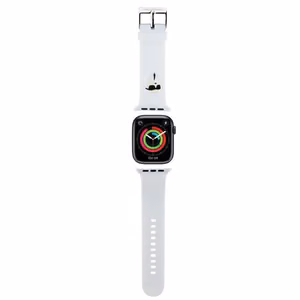 Karl Lagerfeld 3D Rubber Karl Head rihm valge Apple Watch 42/44/45/49mm jaoks