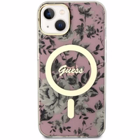 Guess GUHMP14MHCFWSP iPhone 14 Plus 6.7" roosa/roosa hardcase Flower MagSafe