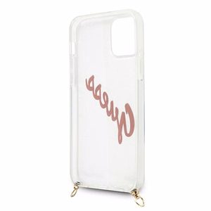 Guess GUHCP12SCRTVSPI iPhone 12 mini 5.4" розовый/розовый жёсткий чехол Script Vintage