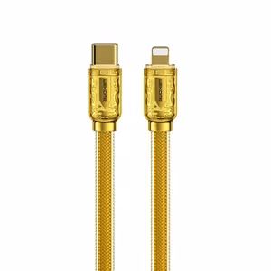 WEKOME WDC-163 Sakin Series USB-C–Lightning laadimis- ja andmekaabel, 1 m, PD 20 W, kuldne