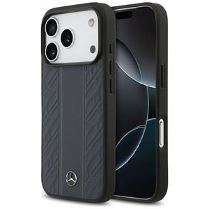 Mercedes Leather Laurel Leaves Stripes MagSafe Ümbris jaoks iPhone 17 Pro - Sinine