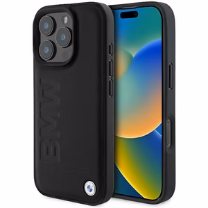 BMW Leather Hot Stamp iPhone 16 Pro Max Ümbris - must