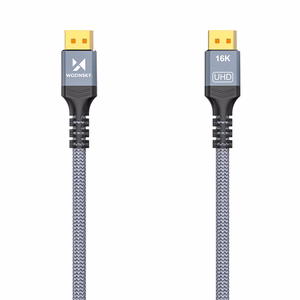 Wozinsky WPS-16AYL1S DisplayPort 2.1 Kaabel 80Gb/s 16K@60Hz 8K@120Hz 4K@240Hz HDR HDCP DSC 1m - must