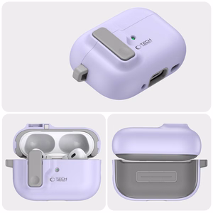 Tech-Protect Slim Hook Ümbris with Carabiner jaoks Apple AirPods Pro 1 / 2 - lilla