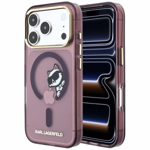 Karl Lagerfeld Peekaboo Logo ümbris seadmele iPhone 18 Pro Max / 17 Pro Max, MagSafe-ühilduv – bordoopunane
