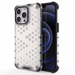 Honeycomb Case броневой чехол с TPU бампером для iPhone 13 Pro прозрачный