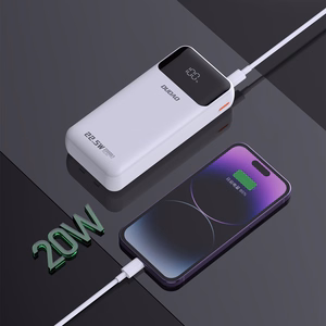 Dudao K15Pro Power Bank 20000mAh 22.5W PD USB-C / USB-A / Встроенные кабели Lightning и USB-C - Белый