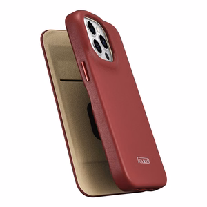 iCarer CE Premium Leather Folio Case iPhone 14 Pro Magnetic Flip Leather Folio Case MagSafe Red (WMI14220714-RD)