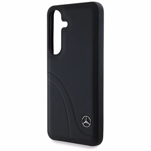 Mercedes Leather Curved Stitches Ümbris jaoks Samsung Galaxy S25 - must