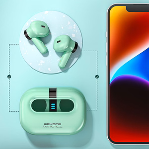 WEKOME VA06 Vanguard Series Bluetooth 5.2 TWS juhtmevabad kõrvaklapid laadimiskarbiga, rohelised