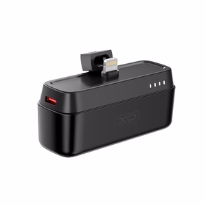 XO power bank mini PR244 20W 5000 mAh Lightning pistikuga must