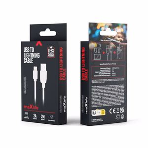 Maxlife cable USB - Lightning 2,0 m 2A valge