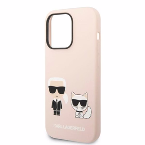 Karl Lagerfeld KLHMP14LSSKCI iPhone 14 Pro 6.1" жёсткий чехол светло-розовый/светло-розовый Silicone Karl & Choupette MagSafe