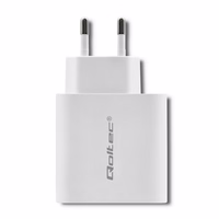 Qoltec 51718 Charger | 45W | 5-20V | 2.4-3A | USB type C PD | USB | valge