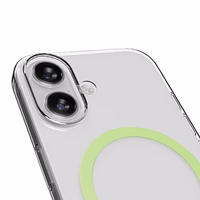 Puro Lite Mag TPU+PC Ümbris Compatible with MagSafe jaoks iPhone 17 - Läbipaistev with Roheline Ring