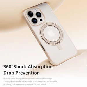 Rock Вращающаяся Подставка Soft Touch Series магнитная для Iphone 16 Pro золотая