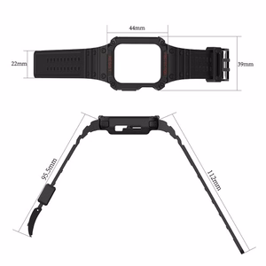Rihm Strap Band Apple Watch 42mm/44mm/45mm jaoks (must + punane)