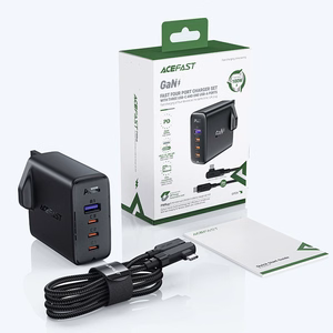 Fast Laadija GaN UK 100W Power Delivery 3x USB C 1x USB - must