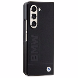 BMW Signature Logo Imprint ümbris jaoks Samsung Galaxy Z Fold 5 - must