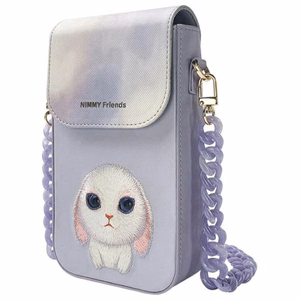 Nimmy Big Eyed Pet 2.0 Rabbit 3-in-1 Phone Bag + Wallet + Tracker Ümbris - Lilla