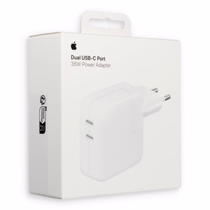 Оригинальное зарядное устройство Apple MW2K3ZM/A с 2x Type C разъемами 35W белый блистер