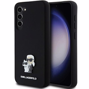 Karl Lagerfeld Silicone Karl&Choupette Metal Pin чехол для Samsung Galaxy S23+ - чёрный