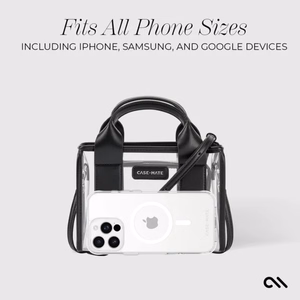 Case-Mate Micro Tote Bag vett hülgav õlakott, Midnight Black / Clear