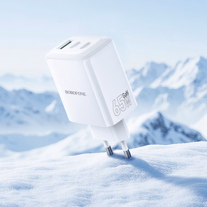 Borofone Sein laadija BN32 Cargador GaN - USB + 2xType C - QC 3.0 PD 65W valge