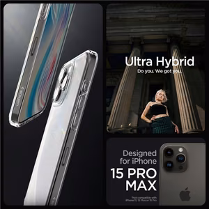 Spigen Ultra Hybrid Ümbris jaoks iPhone 15 Pro Max - Clear Matte