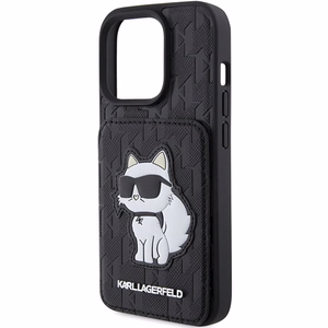 Karl Lagerfeld Saffiano Cardslots and Stand Monogram Choupette Ümbris jaoks iPhone 15 Pro - must